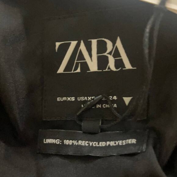 NEW ZARA Cropped Faux Leather Moto Biker Jacket XS - Picture 5 of 6